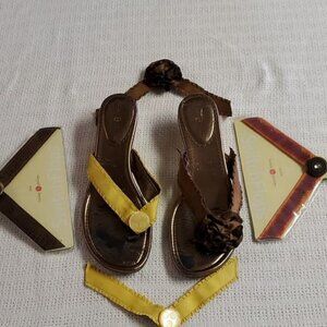 Lindsay Phillips Sz. 9 Interchangeable‎ FlipFlop Wedge Sandals
